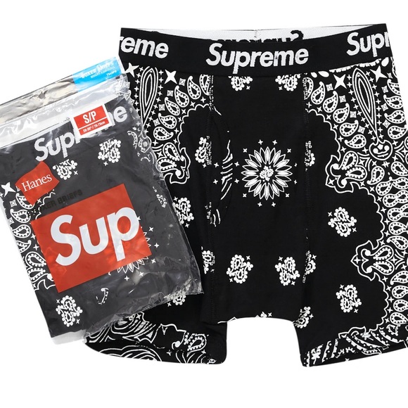 Supreme Other - Supreme Hanes Bandana Paisley Black Large Boxer Briefs LG